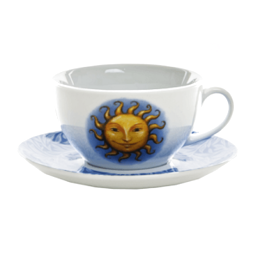Cană ceramică cu farfurie Soare  pentru ceai de la  Sonnentor 