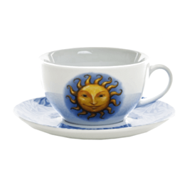 Cană ceramică cu farfurie Soare  pentru ceai de la  Sonnentor 